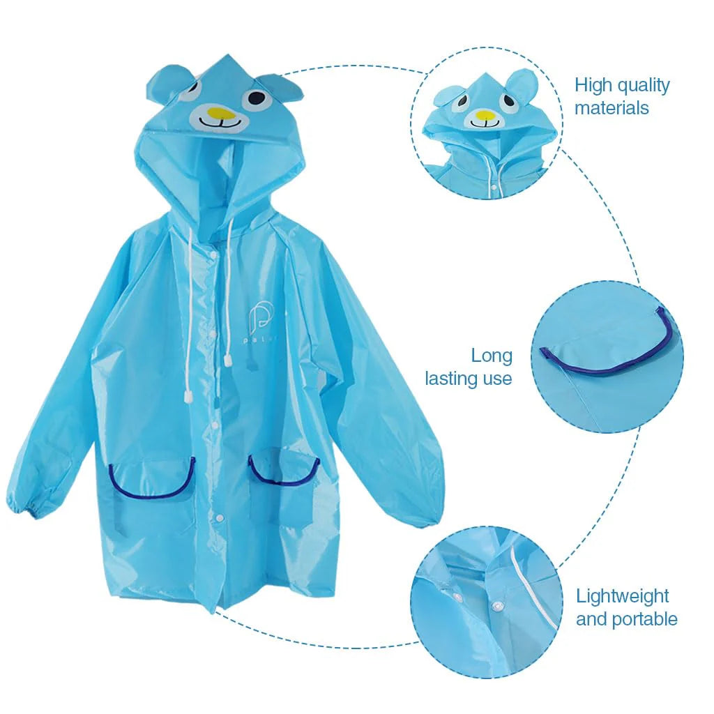 Kids Raincoat with Hood Polyester Bright Color