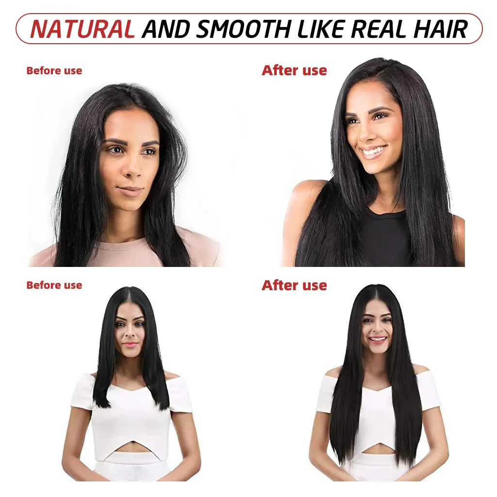 7Pcs Hair Extensions for Women Clip Type Black Straight