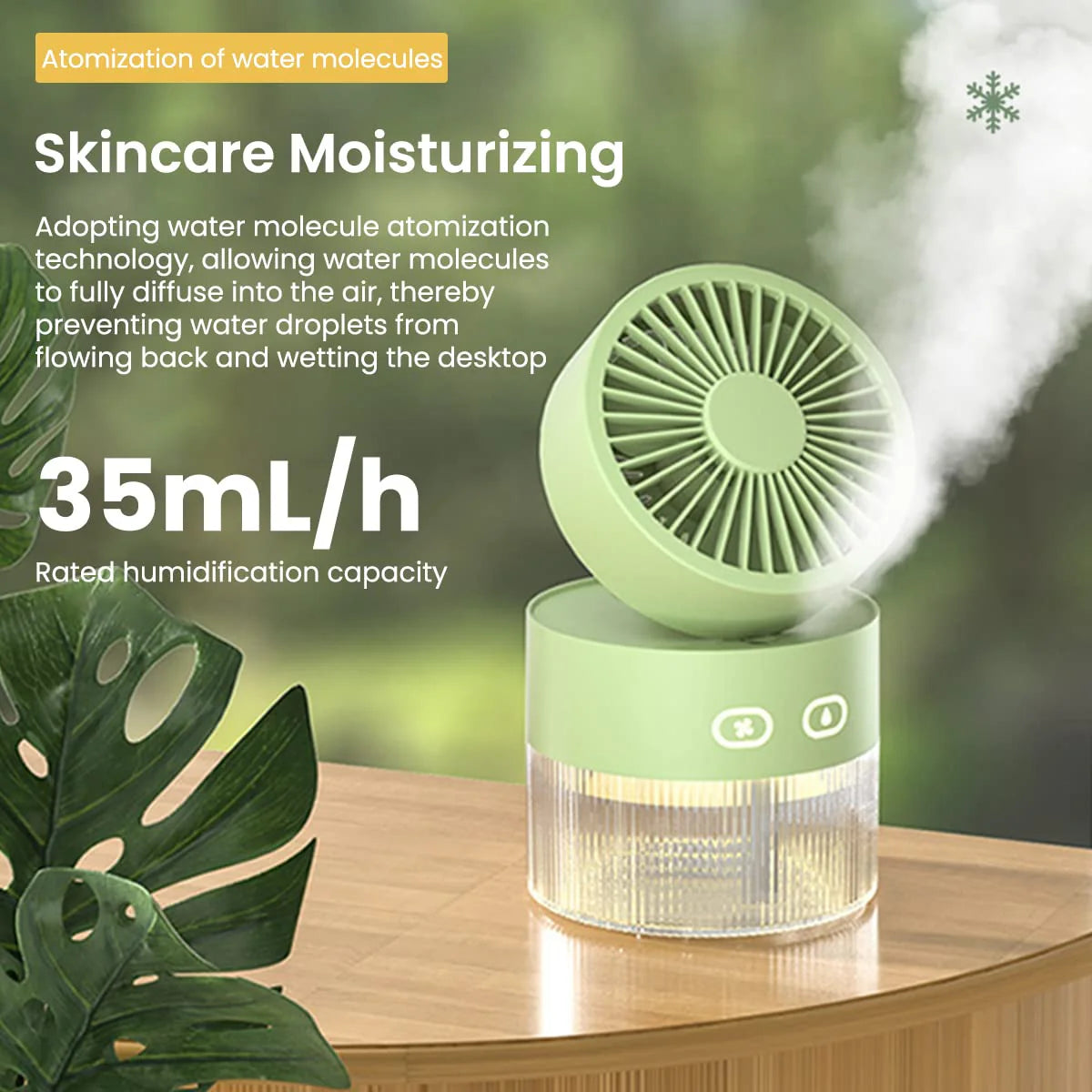 2 IN 1 USB Portable Fan with Humidifier USB Desktop Fan