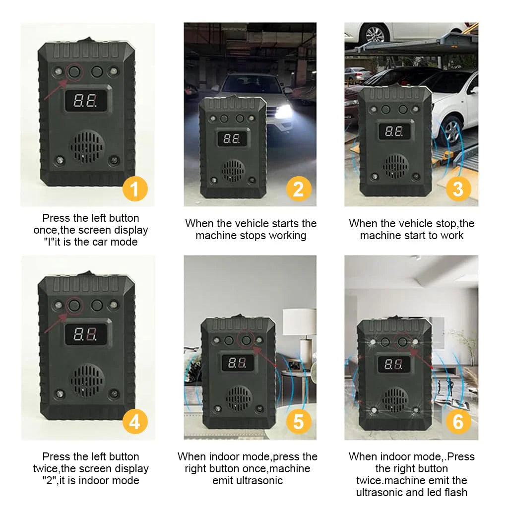Ultrasonic Animal Repeller for Car, Battery Operated Mouse Repeller