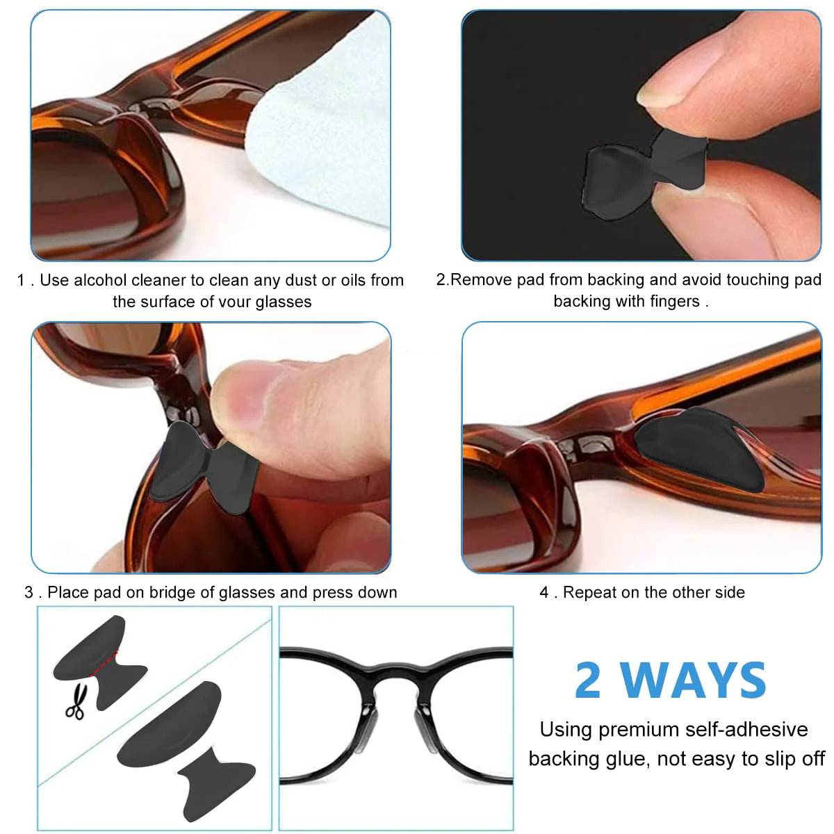 12 Pairs Eyeglass Nose Pads