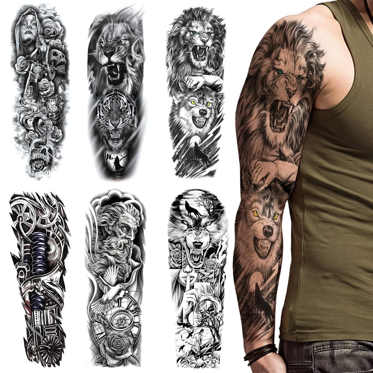 Forearm Tattoo for Men Women Large Temporary