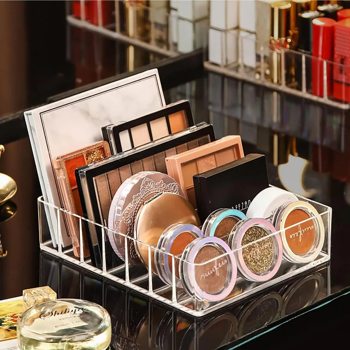 Clear Acrylic Makeup Organizer for Vanity 7 Sections