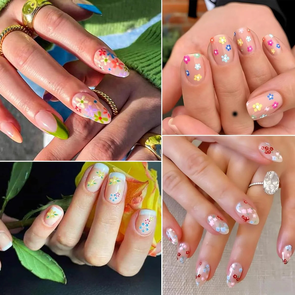 30 Sheet Mini Colorful Daisy Nail Art