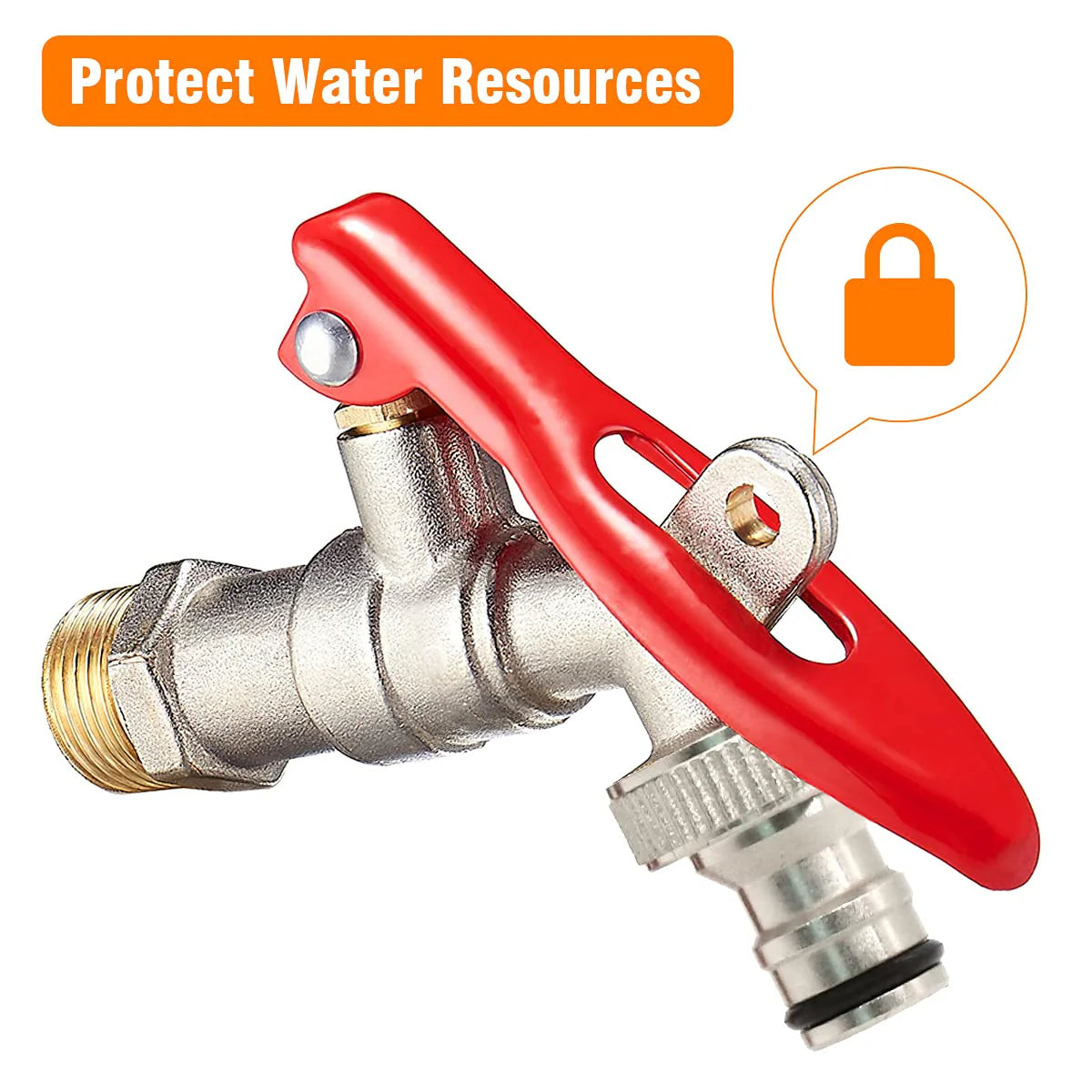 Tap with Lock, 1/2" Thread Water Tap Lockable Faucet