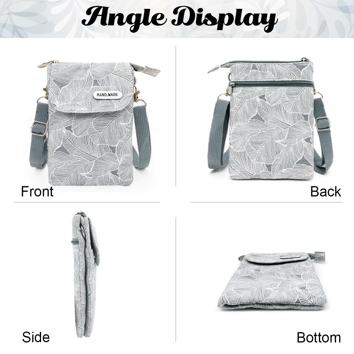 Minimalist Print Canvas Phone Crossbody Sling Bag