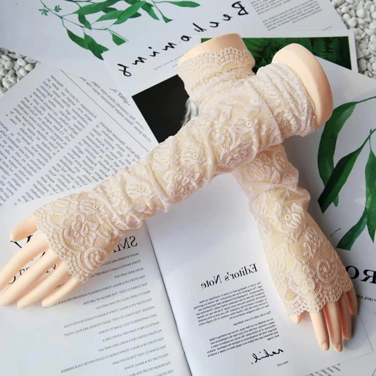 Floral Lace Cooling Arm Sleeves UV Protection for Women