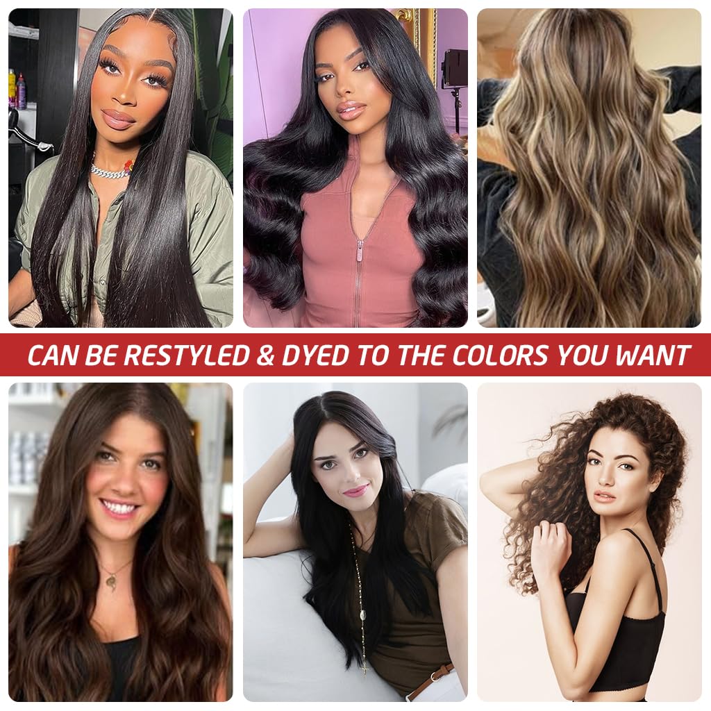7Pcs Hair Extensions for Women Clip Type Black Straight
