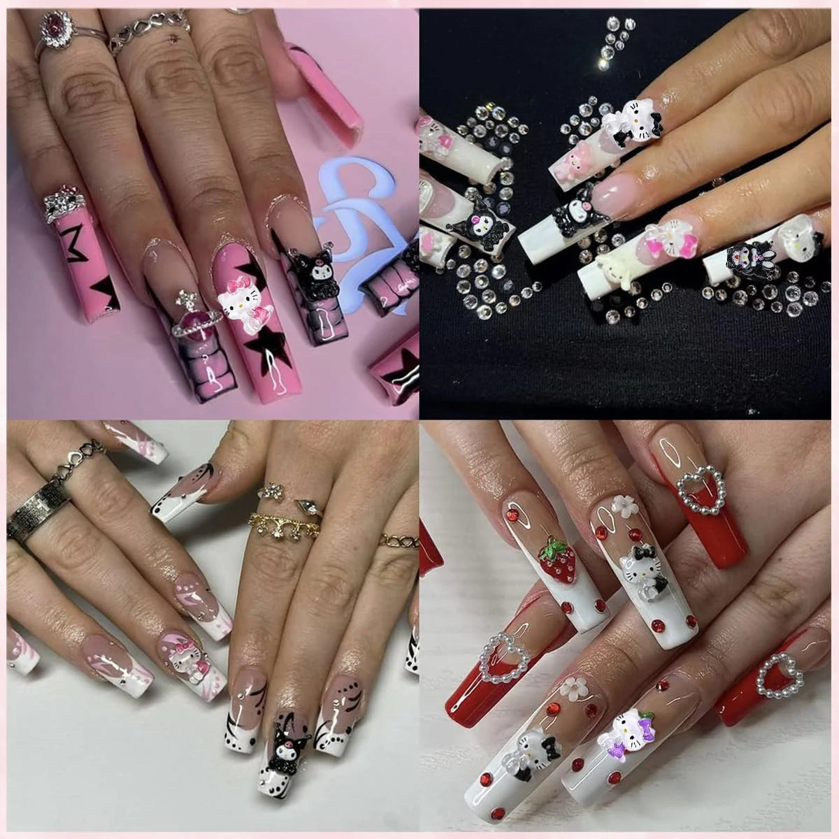 70Pcs Sanrio Nail Decal Charms DIY Nail Art