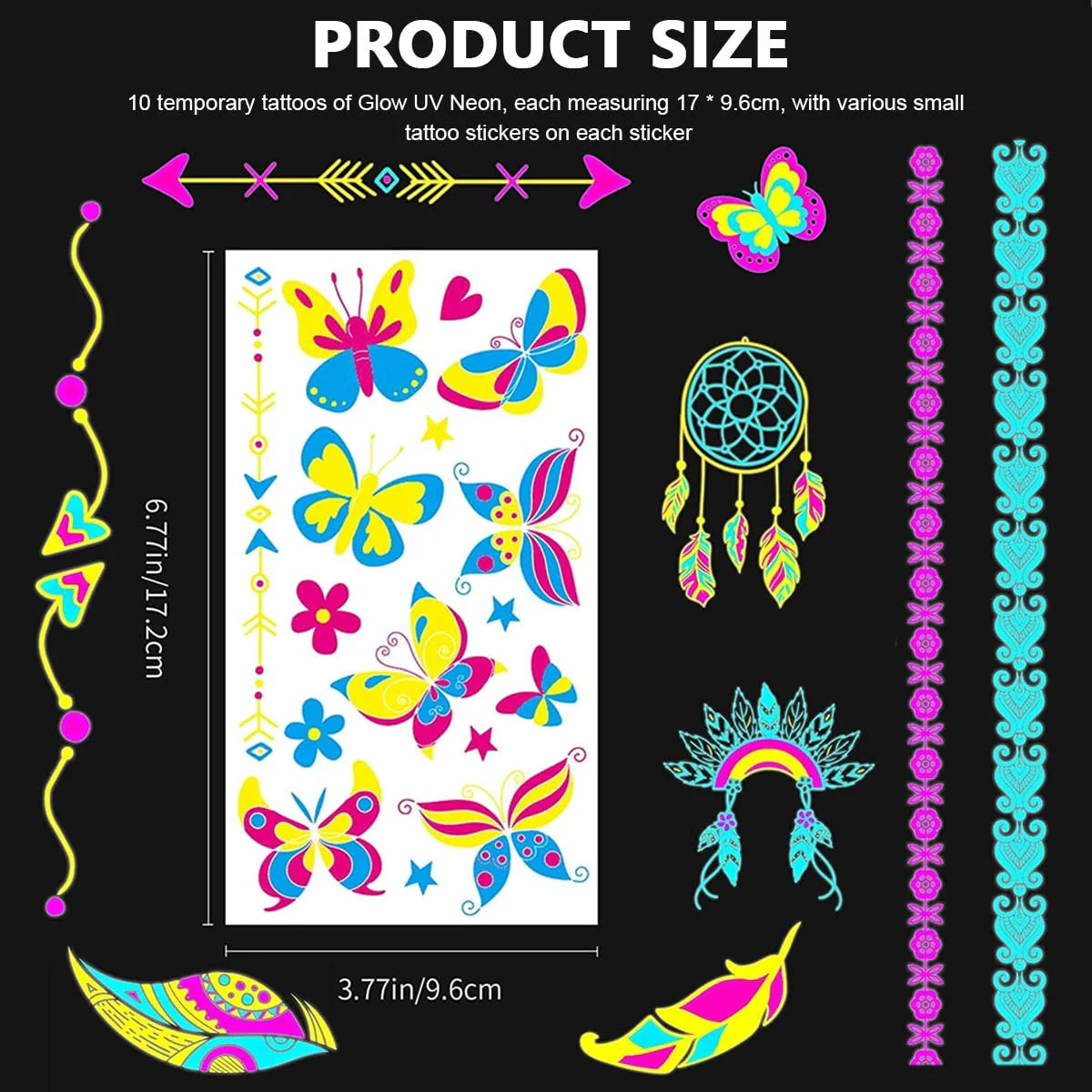 Temporary Tattoos Sticker Glow in The Dark