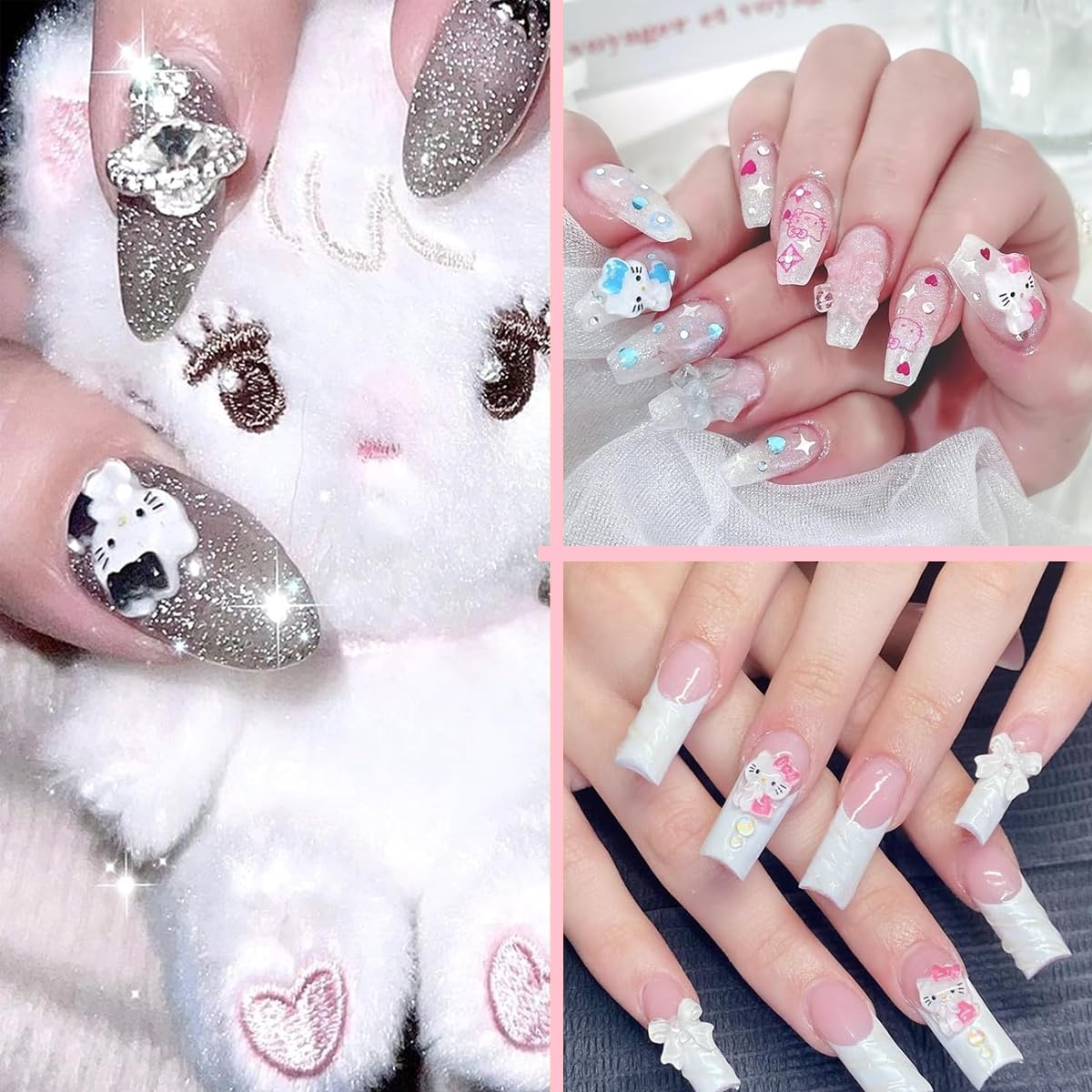 70Pcs Sanrio Nail Decal Charms DIY Nail Art