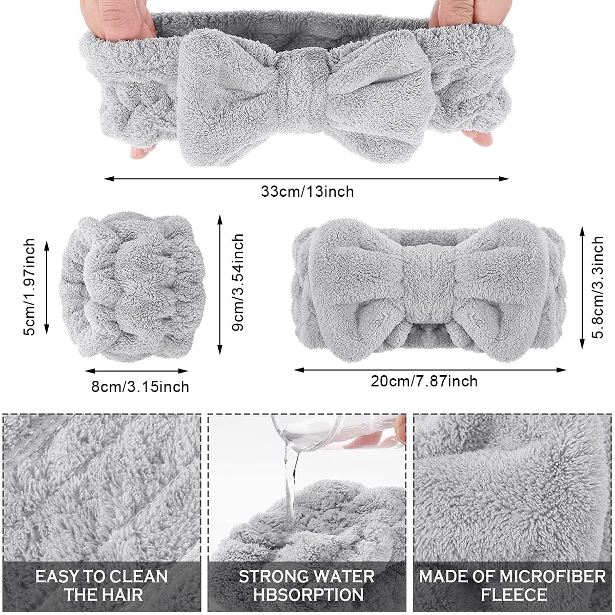 Spa Headband & Wristband Set Face Wash Towel