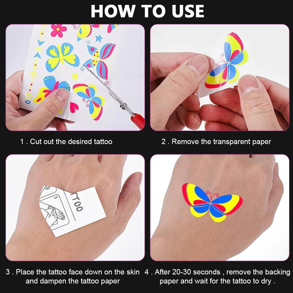 Temporary Tattoos Sticker Glow in The Dark