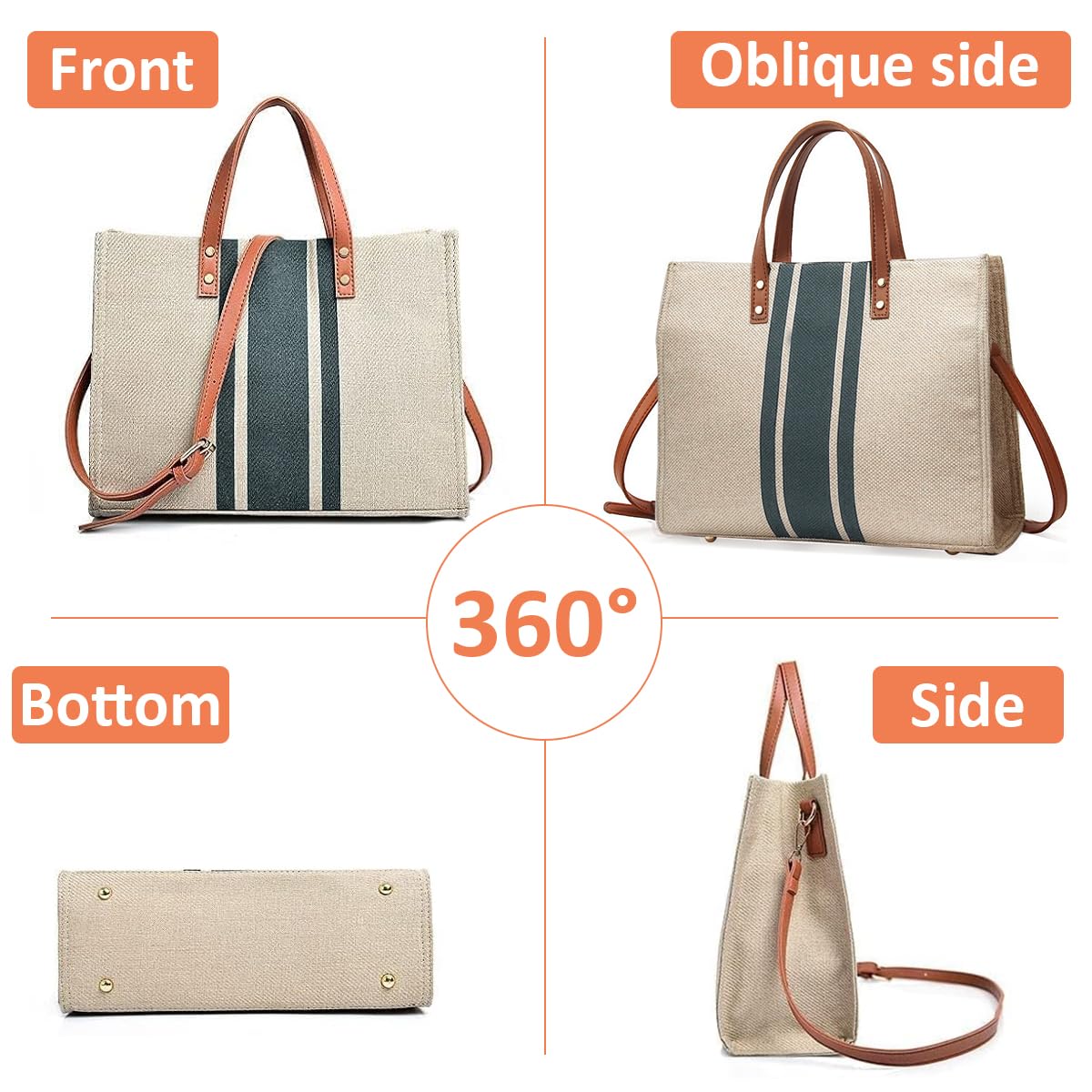 Tote Bag Women Large Canvas Shoulder Bag for Daily/Travel