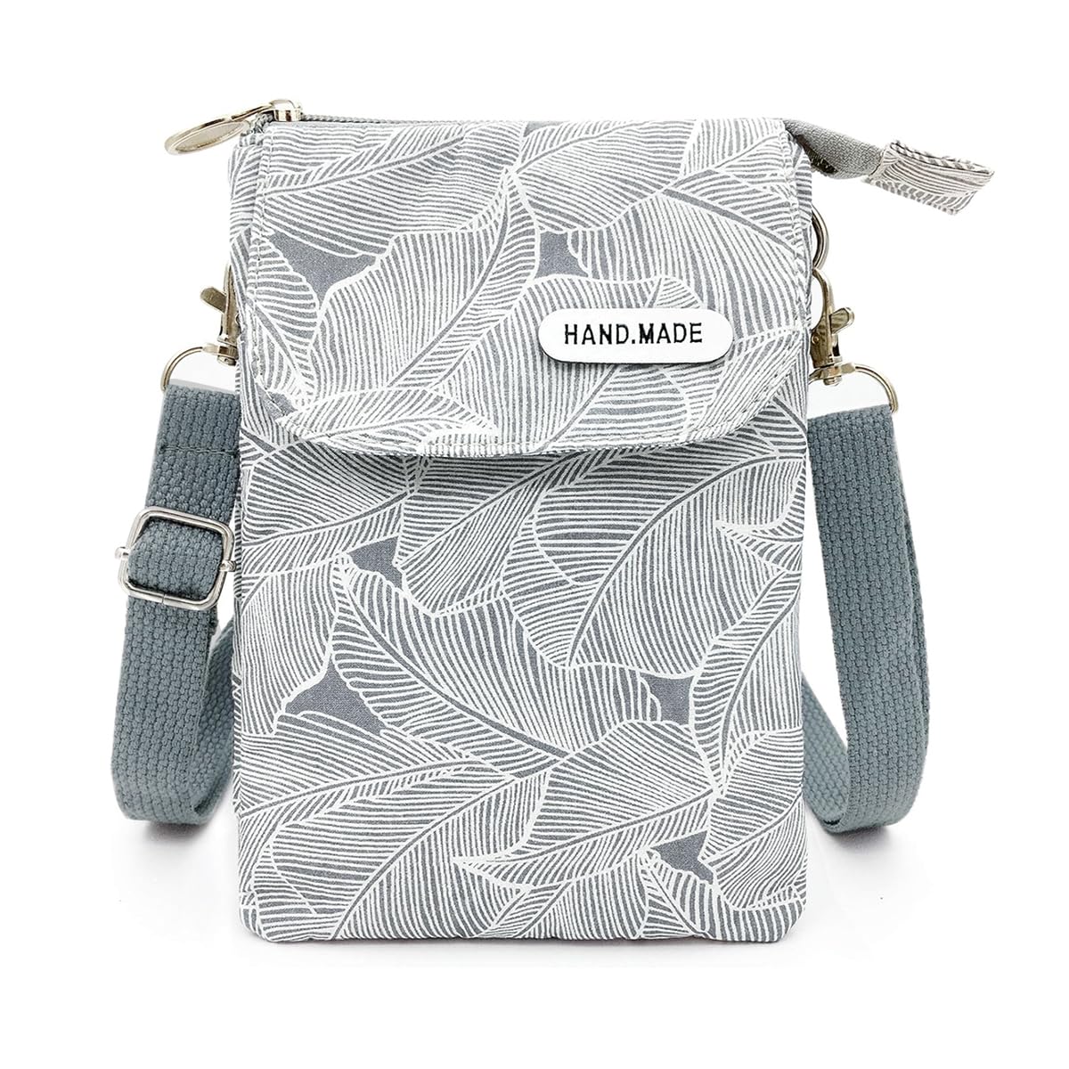 Minimalist Print Canvas Phone Crossbody Sling Bag