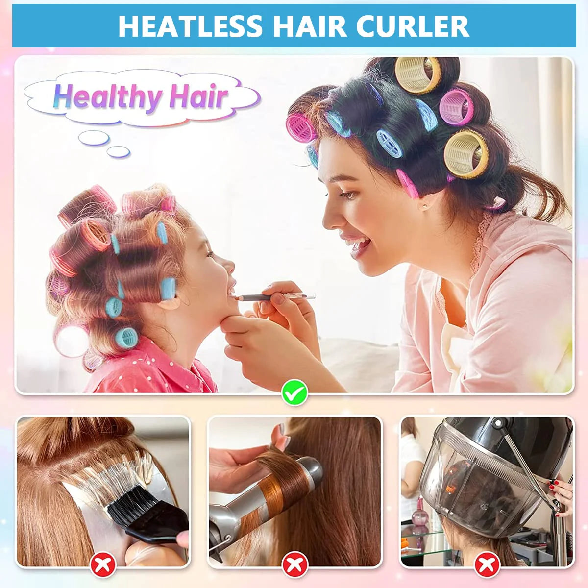 Heatless Hair Curler Roller Kit