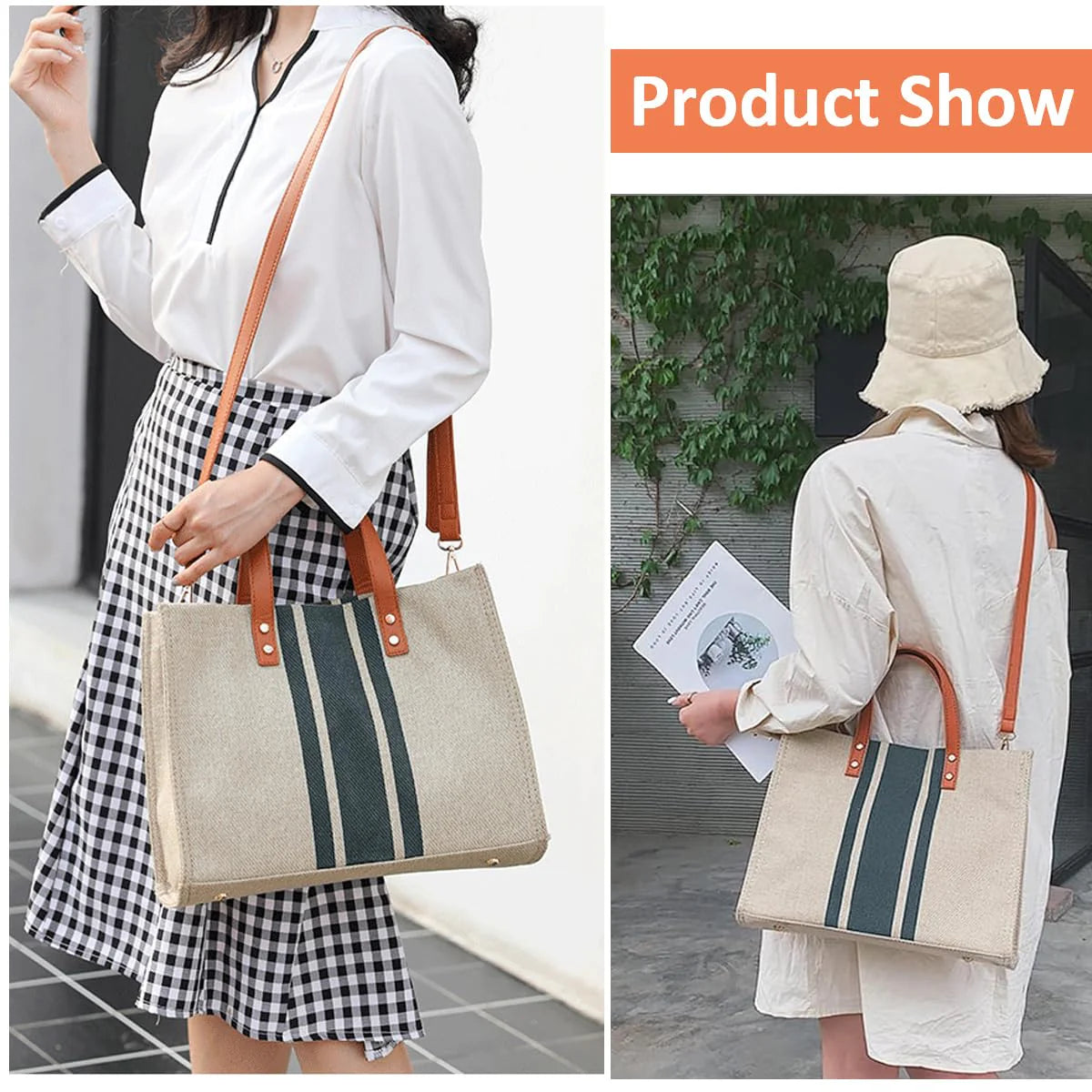 Tote Bag Women Large Canvas Shoulder Bag for Daily/Travel
