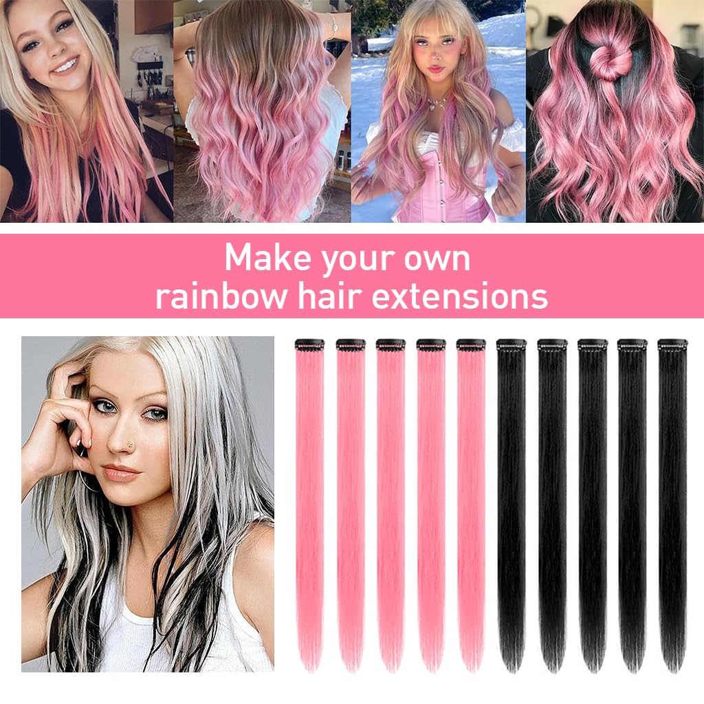 Synthetic Fiber Tinsel Hair Extensions for Women