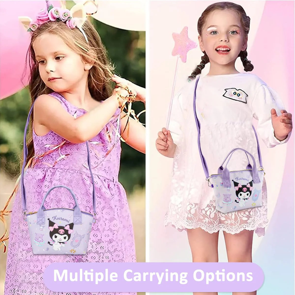 Kawaii Kuromi Mini Tote Handbag with Shoulder Strap