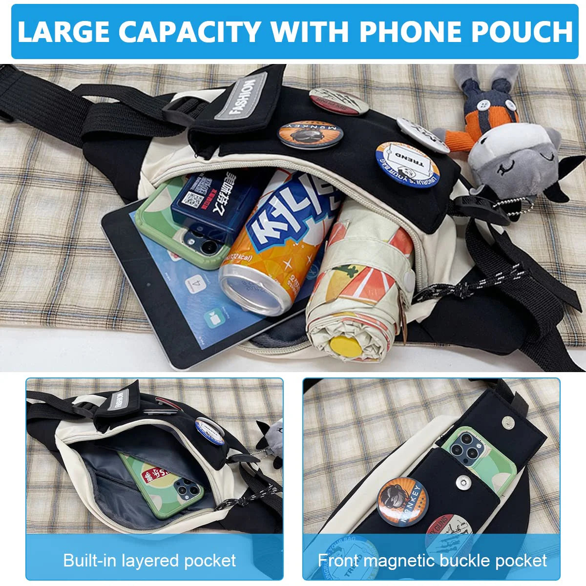 Waist Bag for Men Women Waterproof Sport Chest Bag