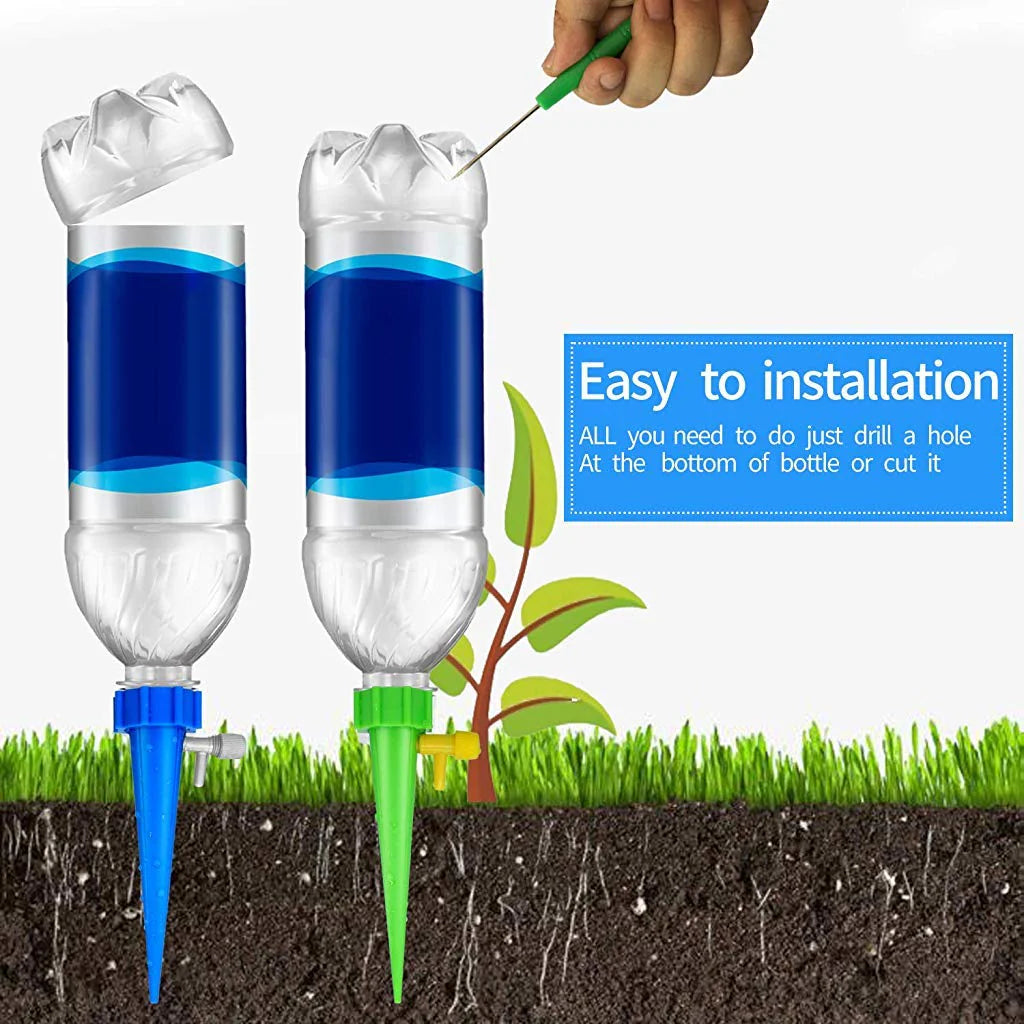 12 Pcs Drip Irrigation Kit For Home Garden, Self-Watering Spikes