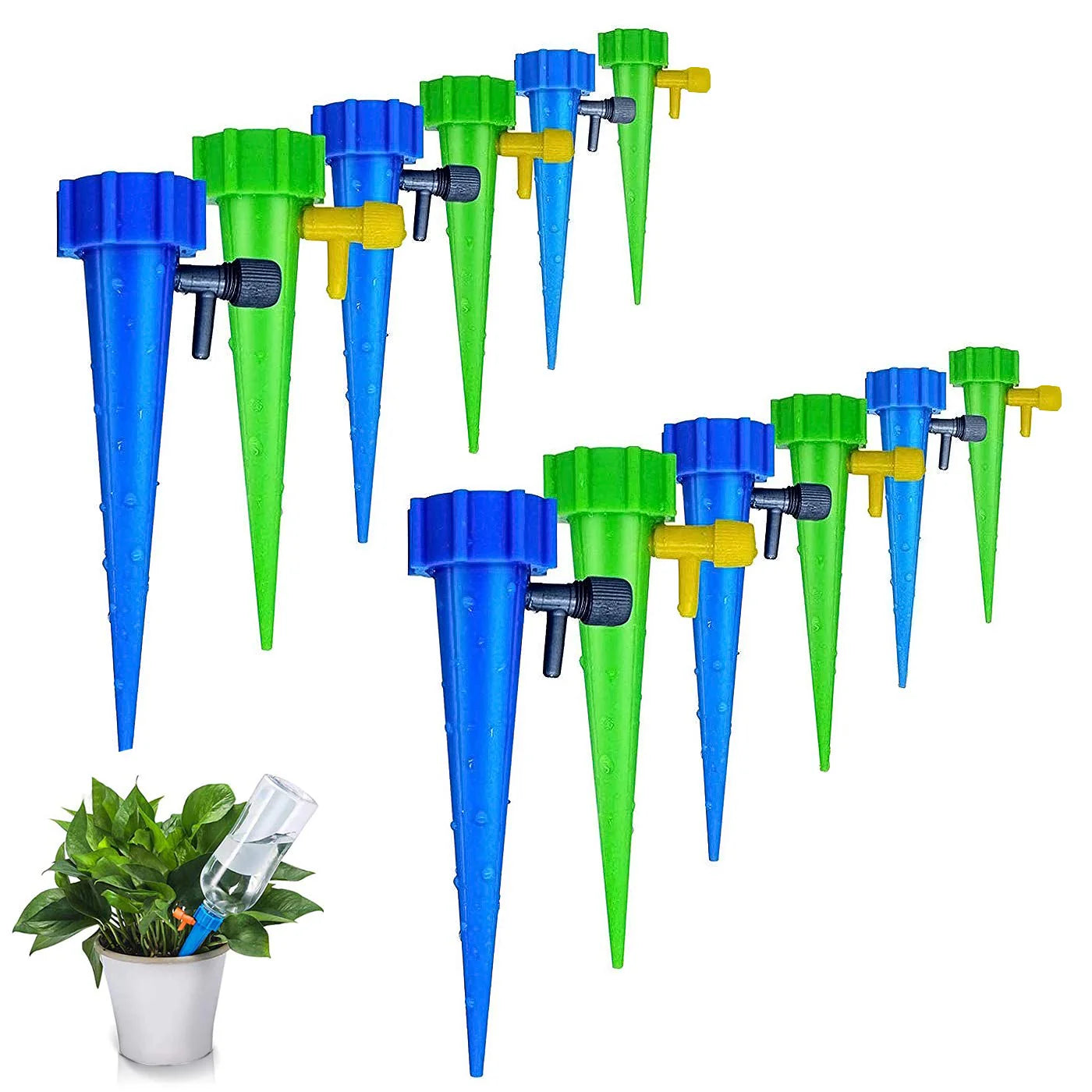 12 Pcs Drip Irrigation Kit For Home Garden, Self-Watering Spikes