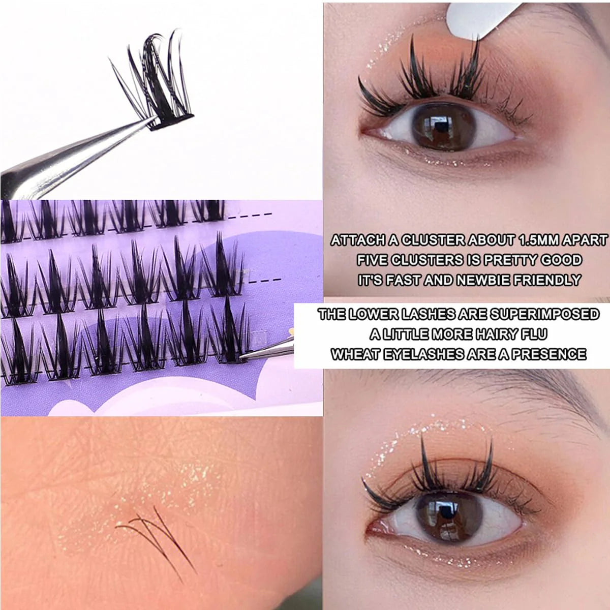 DIY False Eyelash Extensions Kit 160pcs Natural Curl