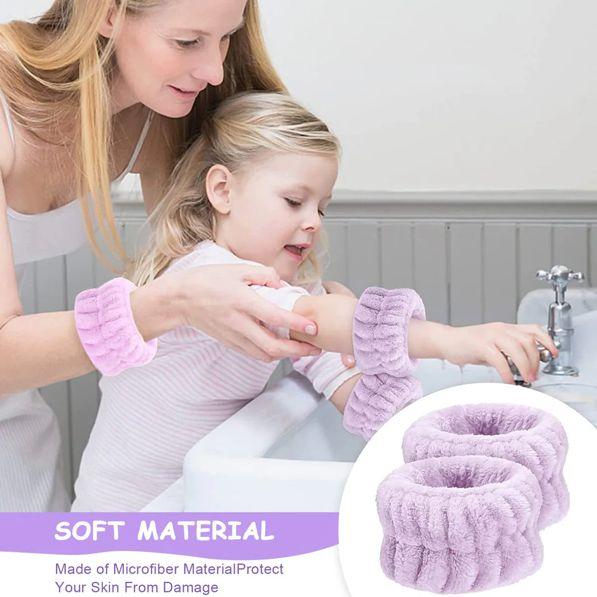 Facial Spa Headband Wristband Combo Set