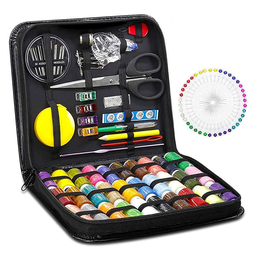 Sewing Kit 126pcs Needle and Thread Kit with Cotton Thread Bobbins