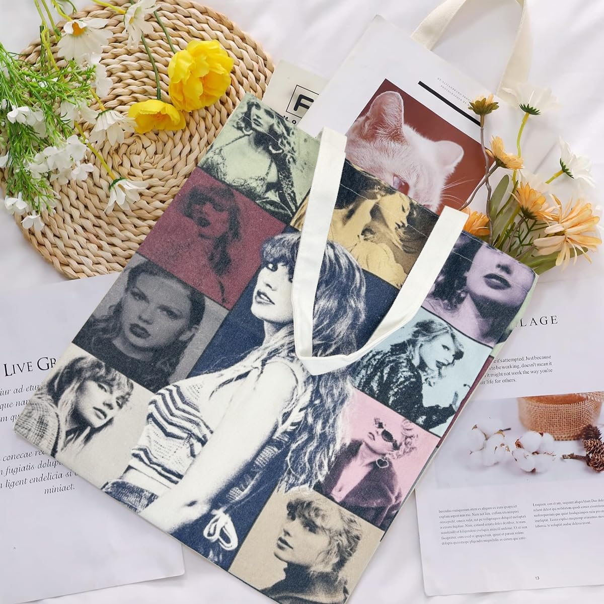 Girls Tote Bag Taylor Swift Print Canvas Bag