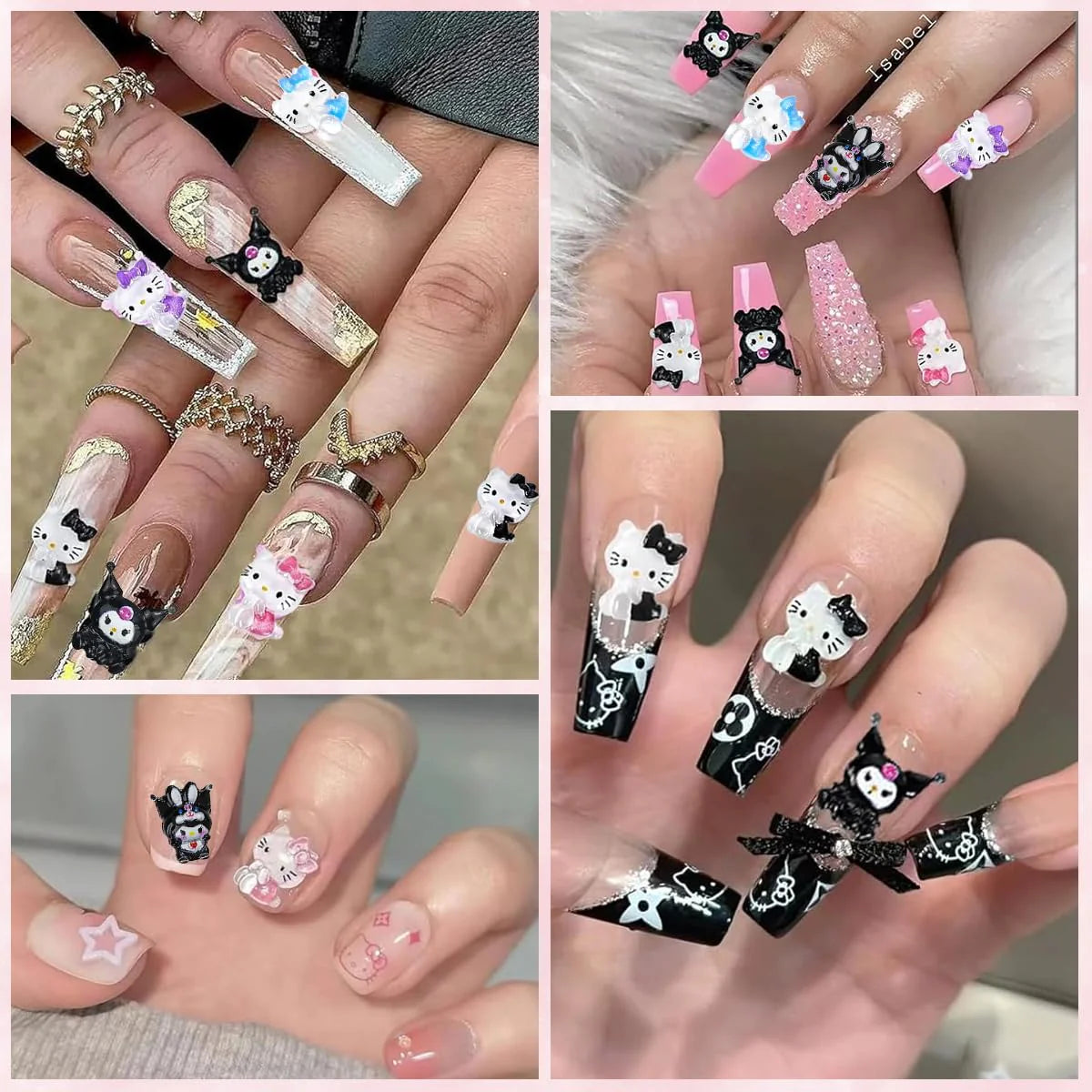 70Pcs Sanrio Nail Decal Charms DIY Nail Art