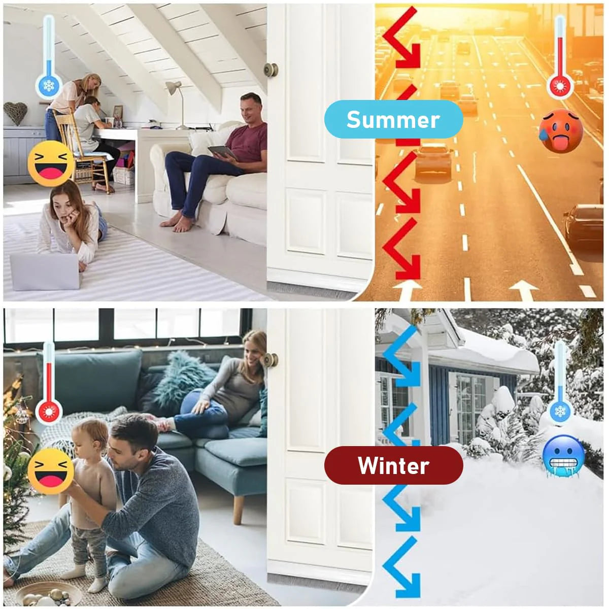 3.3ft Door Sweep Strip for Door Bottom, Self-adhesive Door Seal