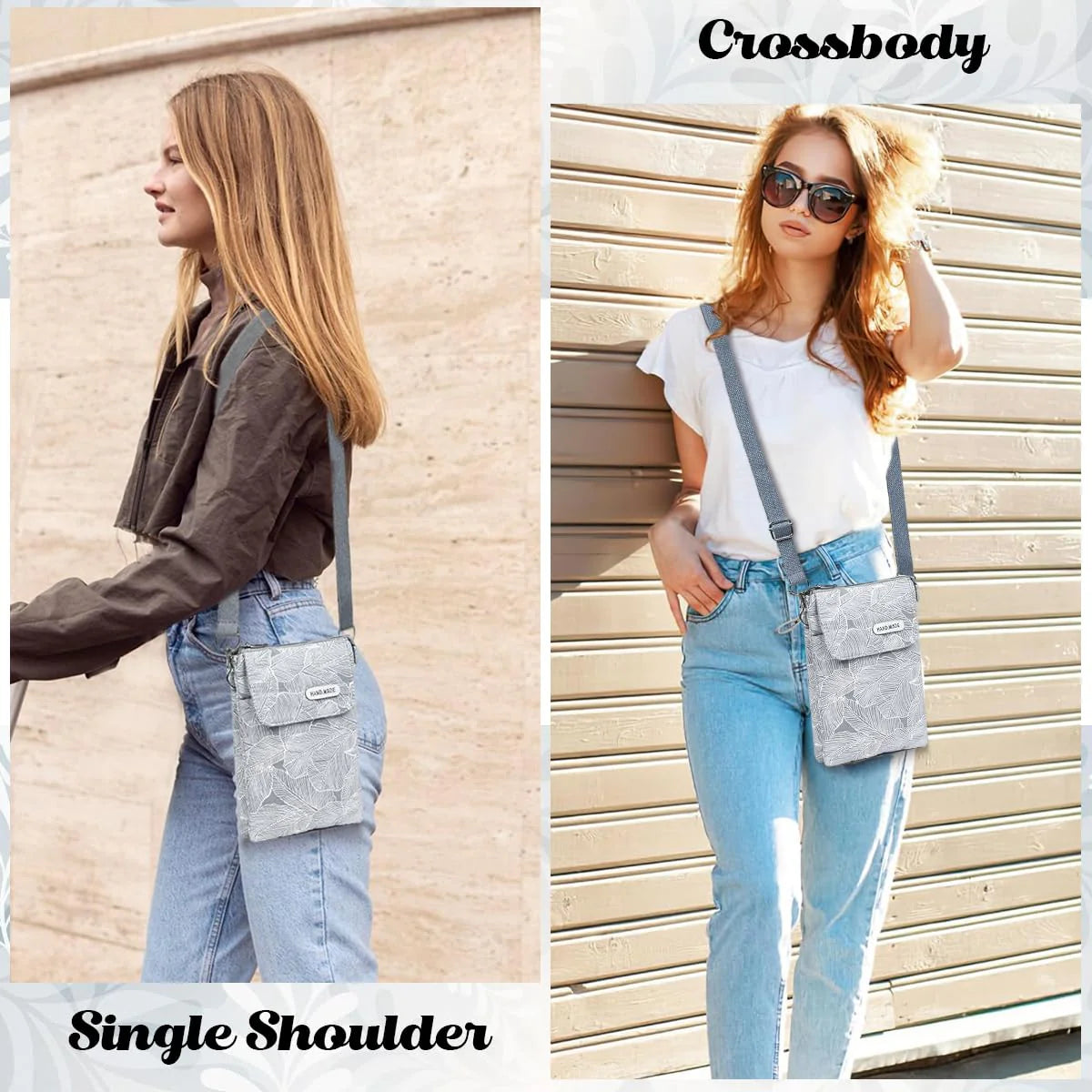 Minimalist Print Canvas Phone Crossbody Sling Bag