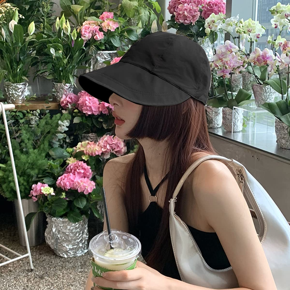 Wide Brim Sun Protection Bucket Hat Black