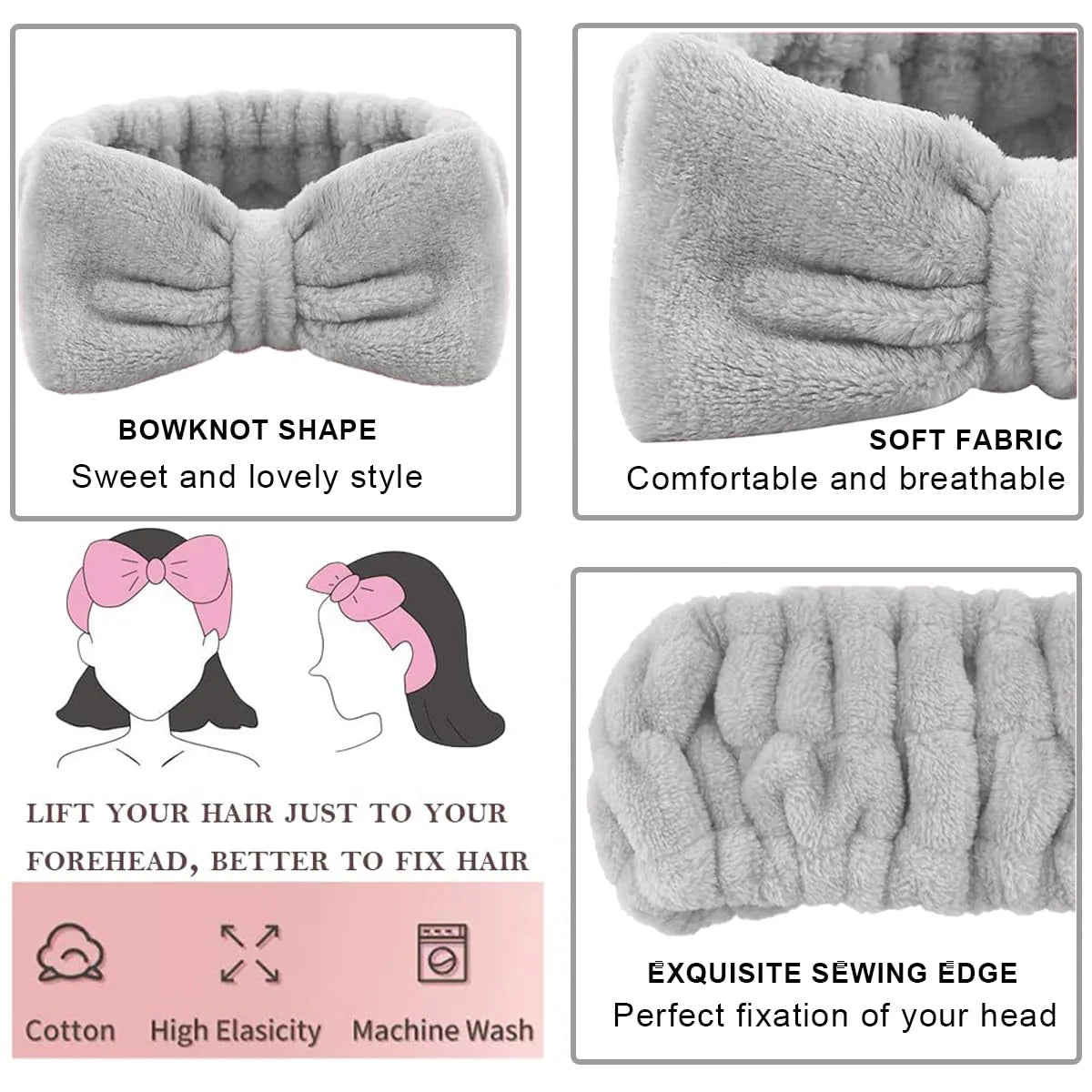 Spa Headband & Wristband Set Face Wash Towel