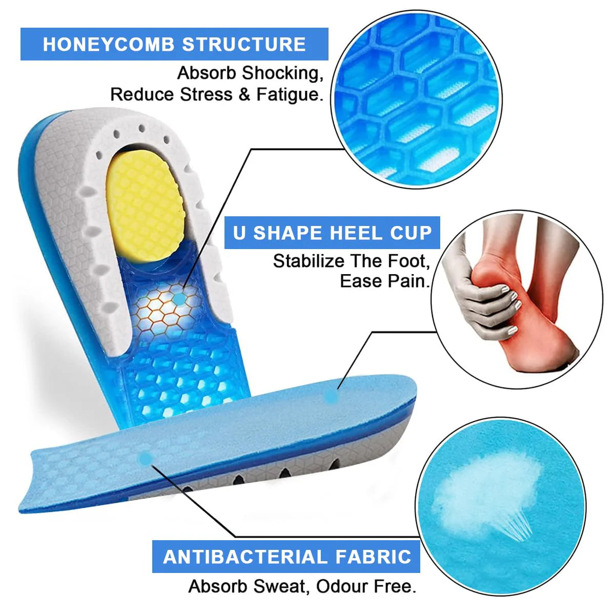 Silicone Heel Lift Inserts for Pain Relief
