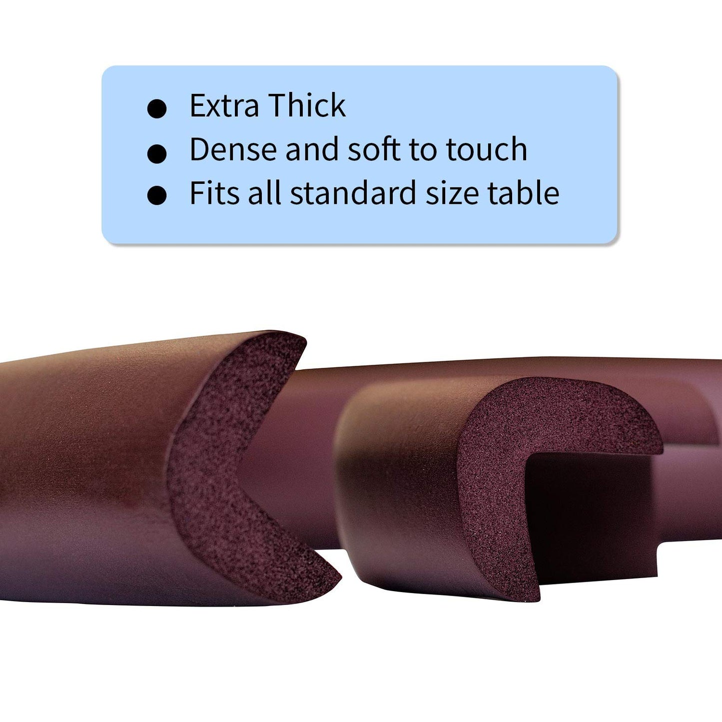 AMAZARA Baby Proofing Edge & Corner Guards | Extra Long 16.4Ft Edge + 8 Pre-Taped Corner Protectors | Child Safety Furniture Cushions | Brown (16.4ft Edge 8 Corners)
