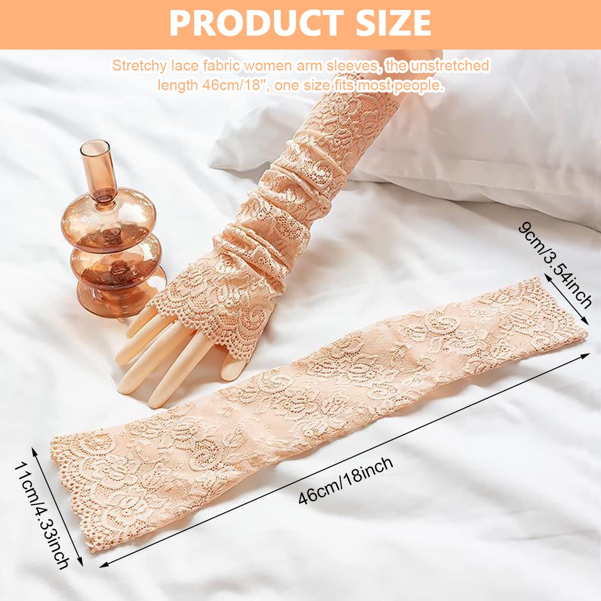 Floral Lace Cooling Arm Sleeves UV Protection for Women