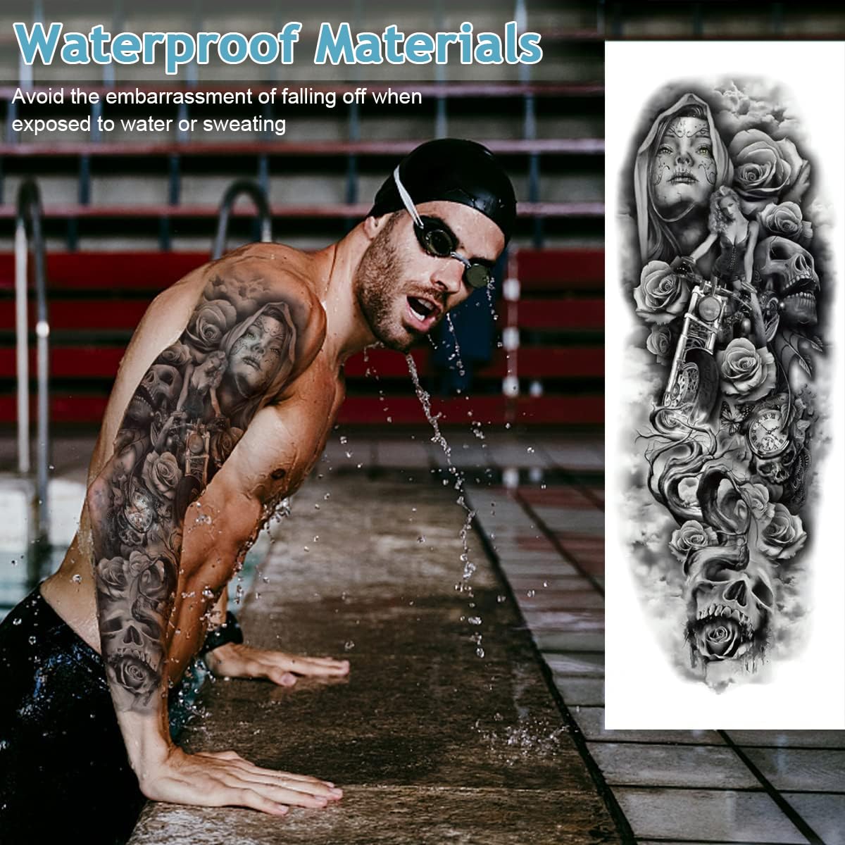 Forearm Tattoo for Men Women Large Temporary