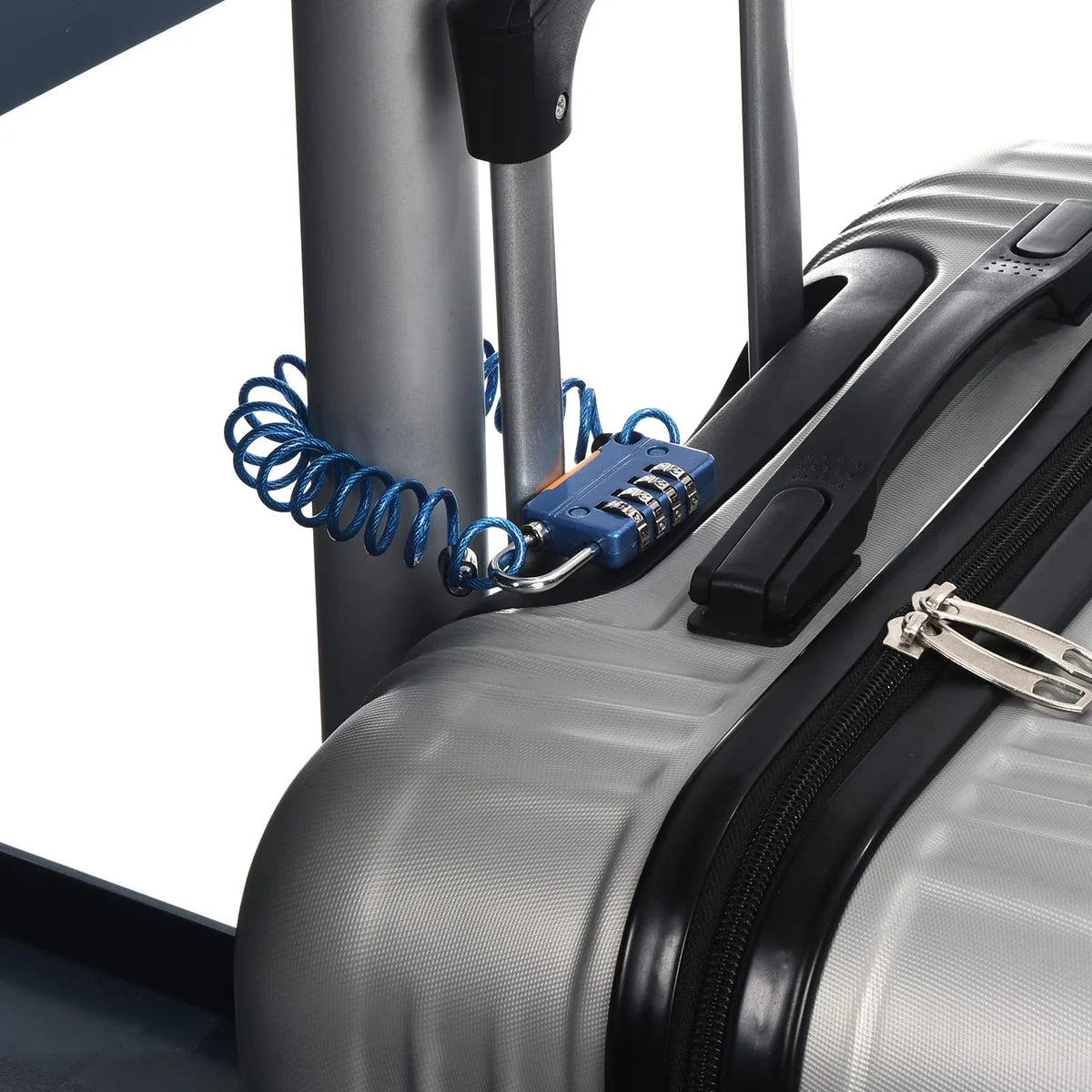 4 Digit Combination Luggage Cable Lock with Waterproof Spring Steel Cable