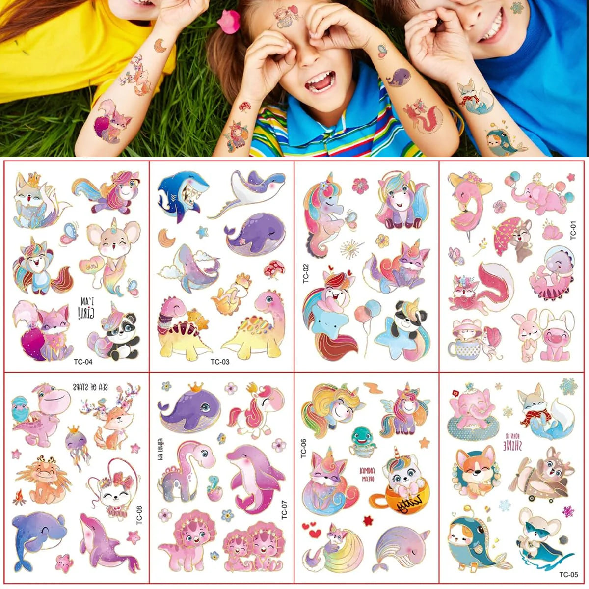 Temporary Glitter Tattoo Stickers for Face Body Party