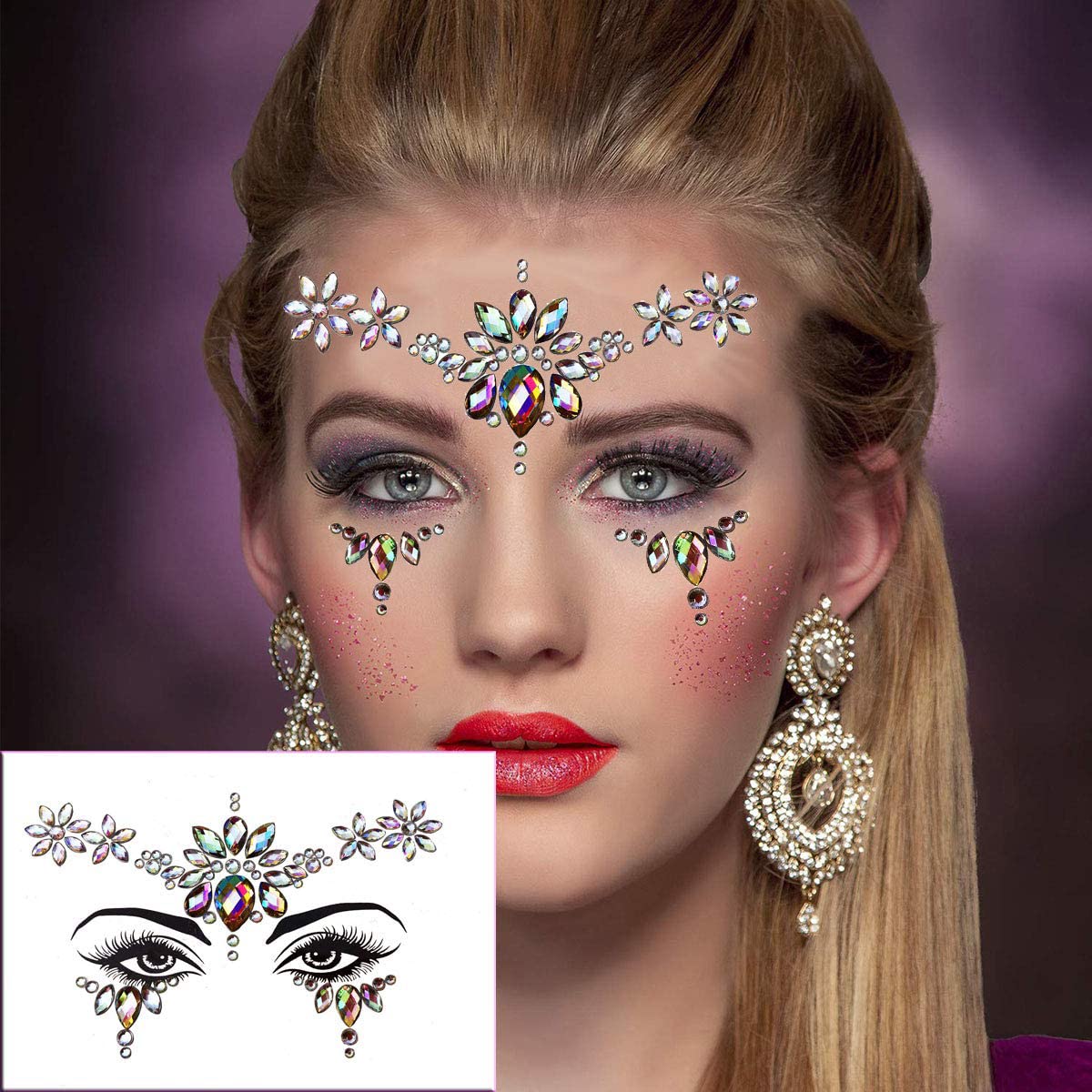 Face Gems Rhinestone Face Decoration Jewelry Sticker For Women