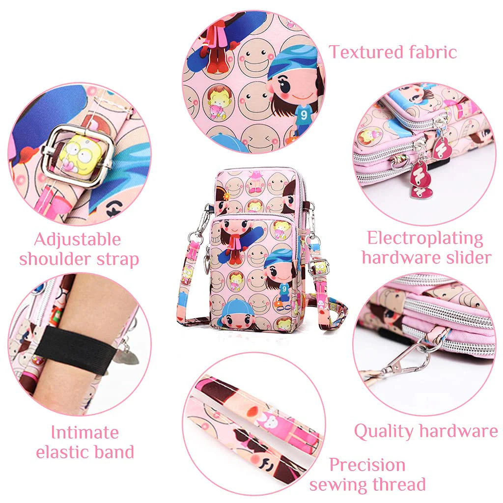 3-Layer Multifunctional Sling Bag with Bow Design