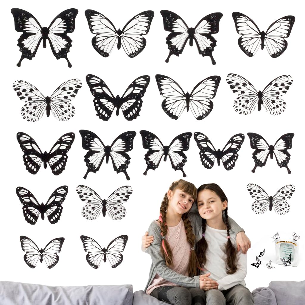 36Pcs 3D Butterfly Wall Stickers, Removable PVC Butterfly Decals