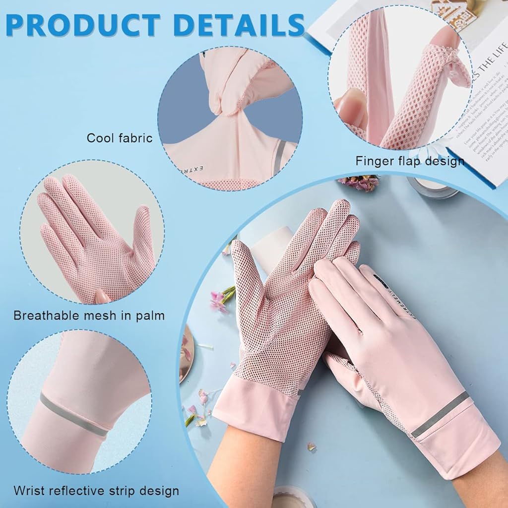Hand Gloves for Women Sun Protection Non-Slip Touch Screen Gloves