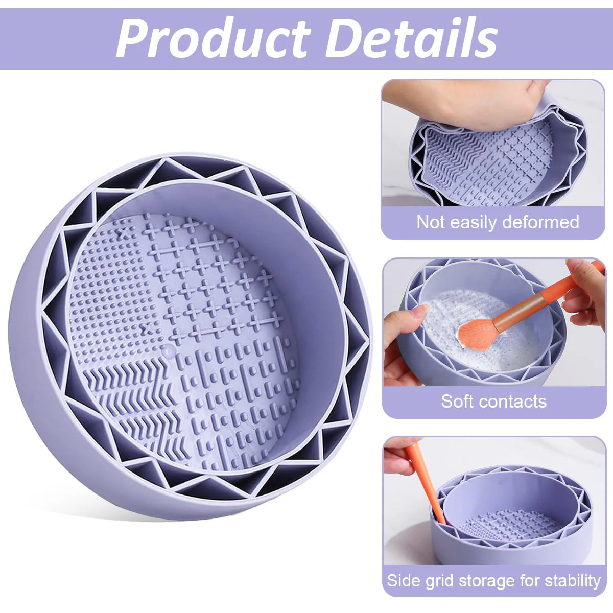 Silicone Makeup Brush Cleaner & Drying Holder 2-in-1 Design
