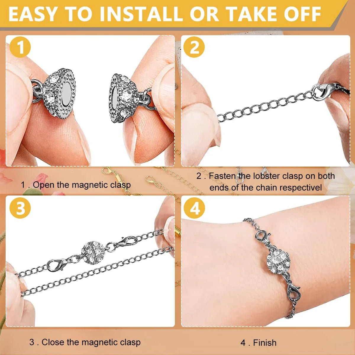 Golden & Sliver 12 Pcs Necklace Extender and Lobster Clasps Combo Set