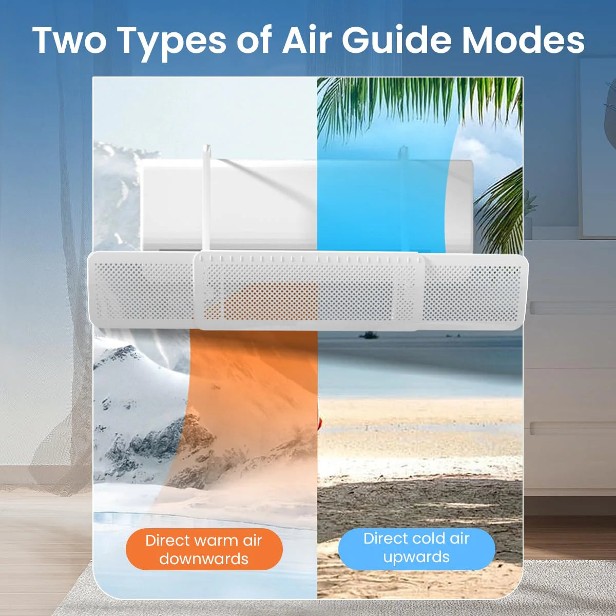 Adjustable Air Conditioner Wind Deflector 22-32 Inches for Room/Office