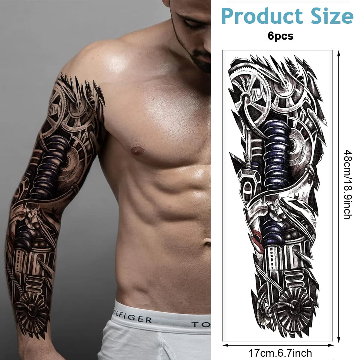 Forearm Tattoo for Men Women Large Temporary
