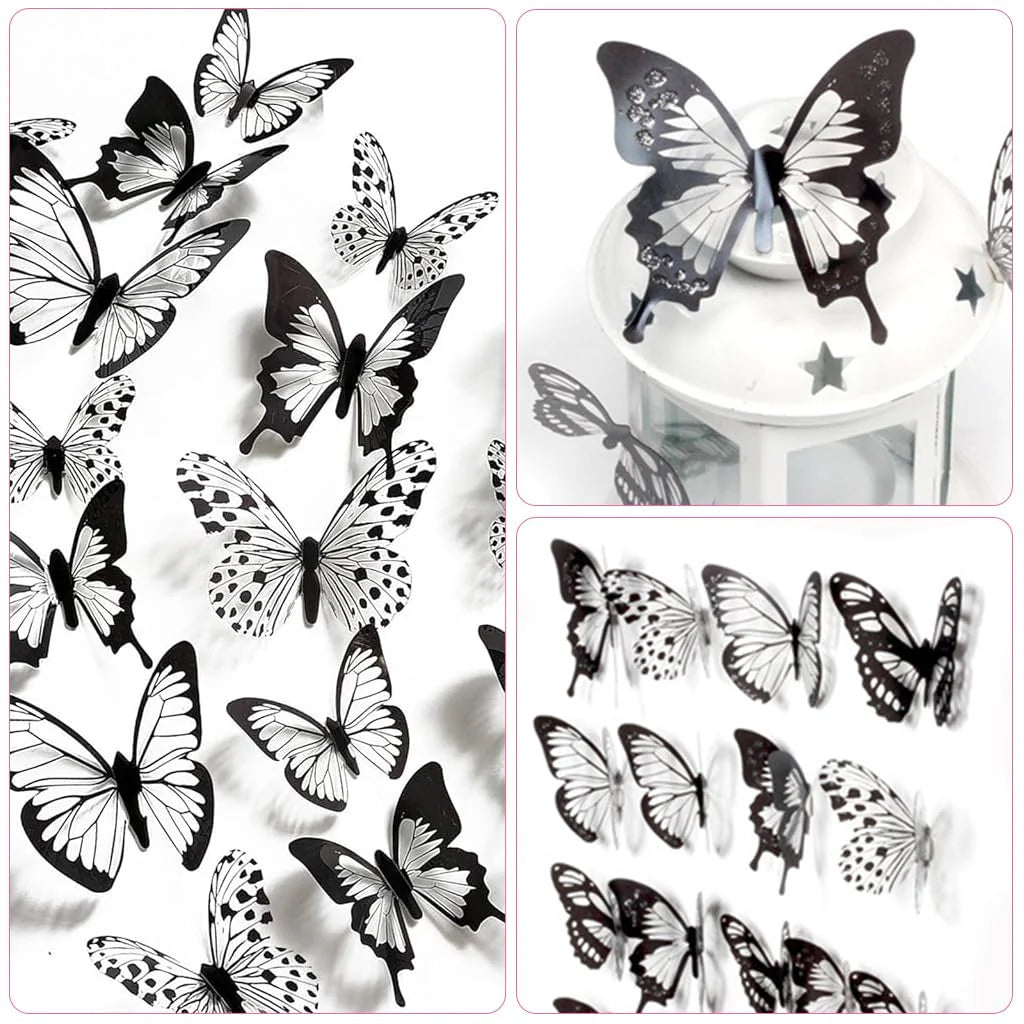 36Pcs 3D Butterfly Wall Stickers, Removable PVC Butterfly Decals